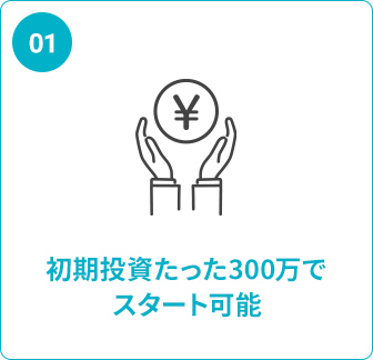 初期投資たった300万でスタート可能